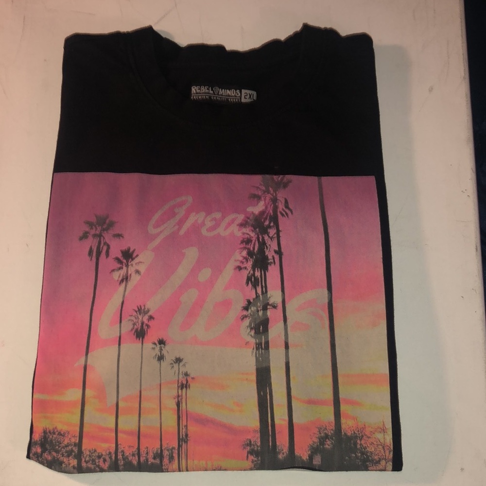 Rebel Minds Great Vibes Mens Graphic T-Shirt